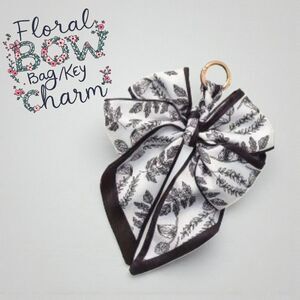 Floral Bow Bag Key Charm